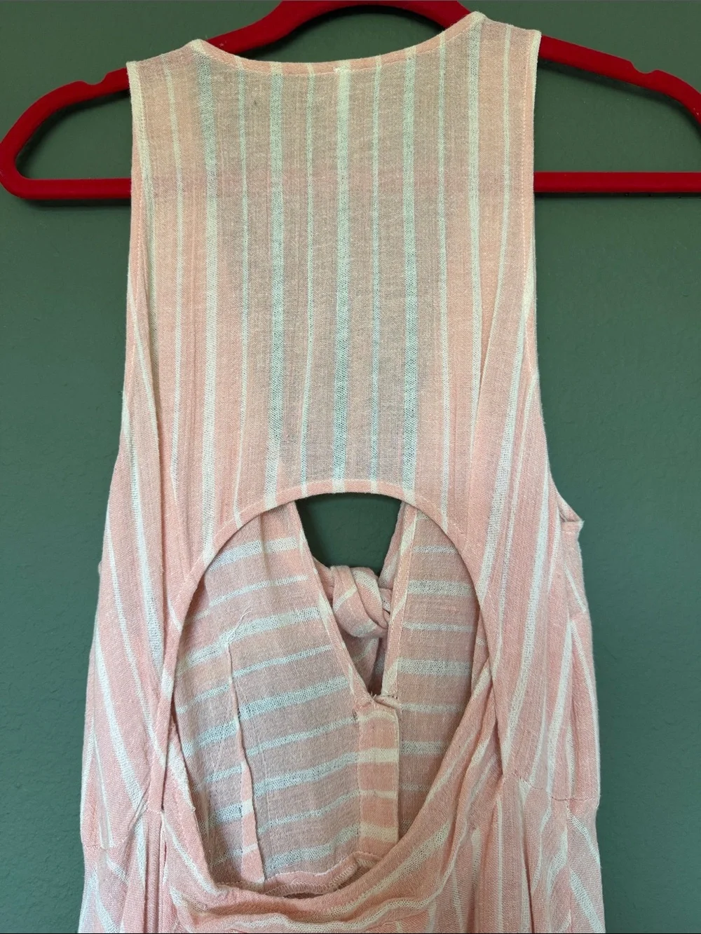 Free People Sleeveless Pink Striped Buttoned & Tie-Front Maxi Dress Size M